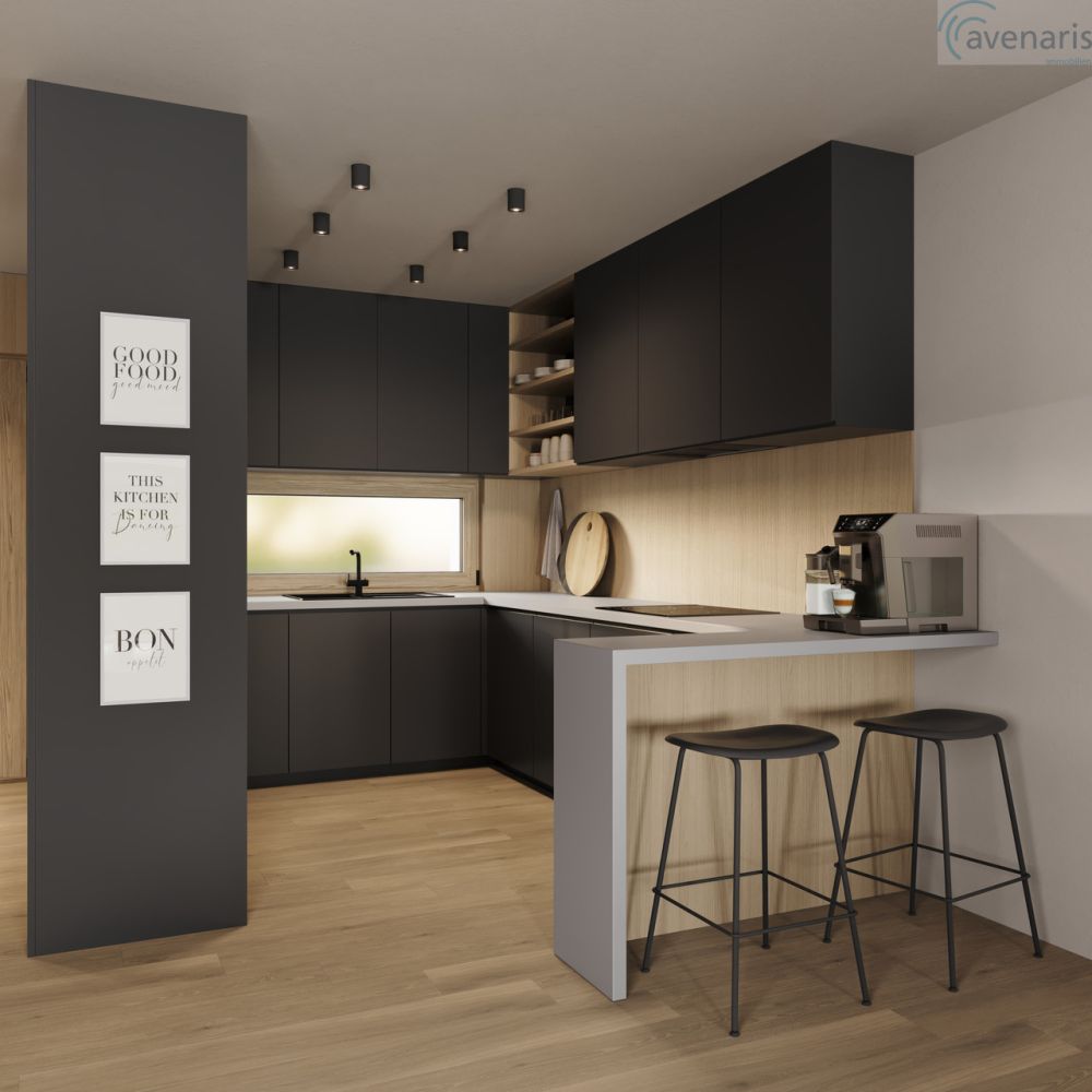 Wohnen mit Qualität in familienfreundlicher Umgebung - Küche Visualisierung / Kitchen visualization