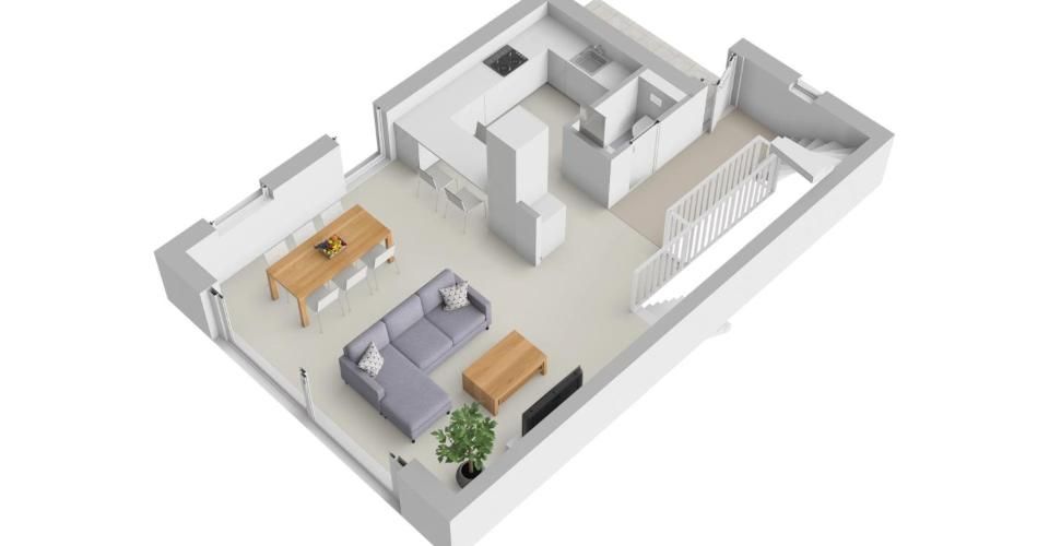 Élégante villa jumelle contemporaine HPE sur plan - Villa 6 pièces - image - 8