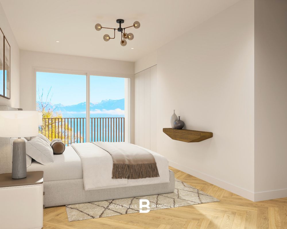 L'Écrin - Votre 4,5 pièces d'exception à St-Légier - Chambre à coucher