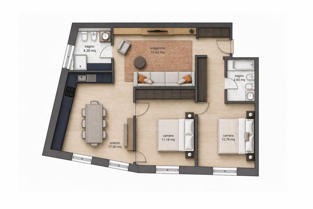 RESIDENZA SECONDARIA - NUOVO 3.5 LOCALI IN CENTRO A LUGANO -  Bild 5