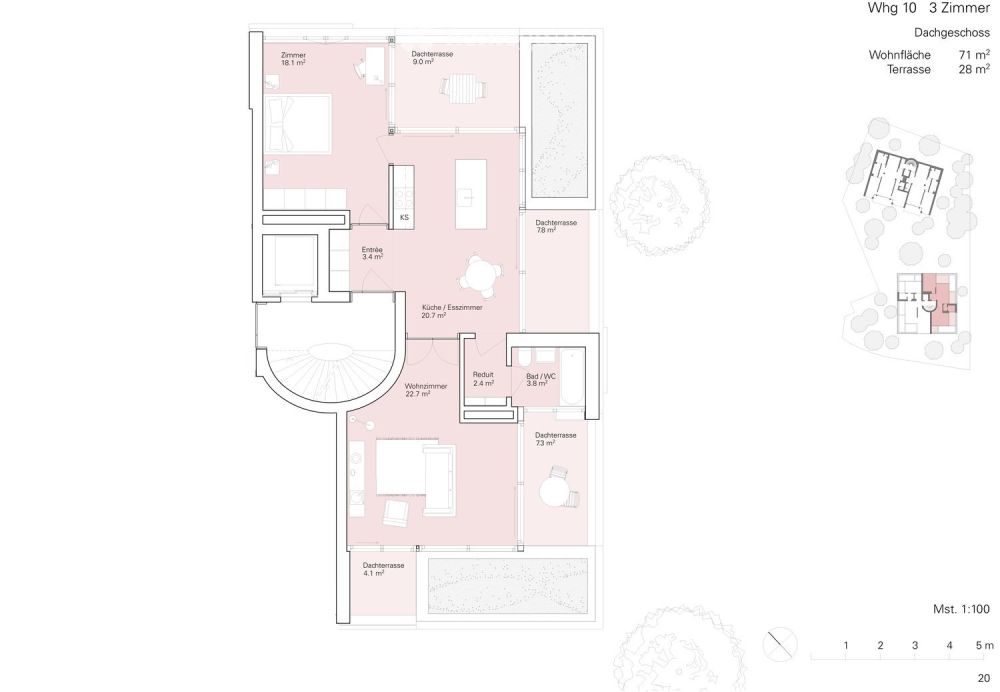 Neubau / 3-Zimmer-Attikawohnung am Zürichberg -  Bild 3