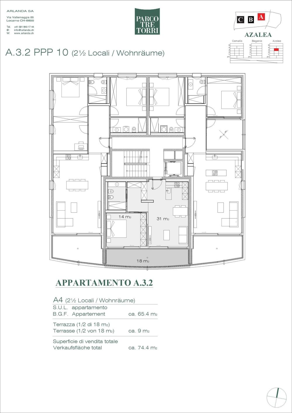 Panoramico appartamento 2.5 locali A.3.2 n° 10 - Bild 5