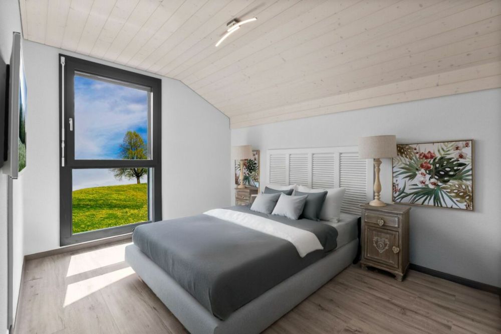 Villa jumelée de 5.5 pièces à la Tour-de-Trême - Chambre