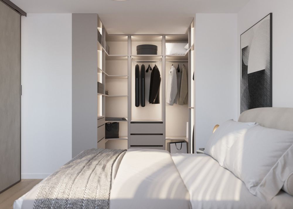 Exklusive Rooftop-Dachwohnung mit privater Terrasse und 360-Panoramab - Schlafzimmer -Premium Ankleide