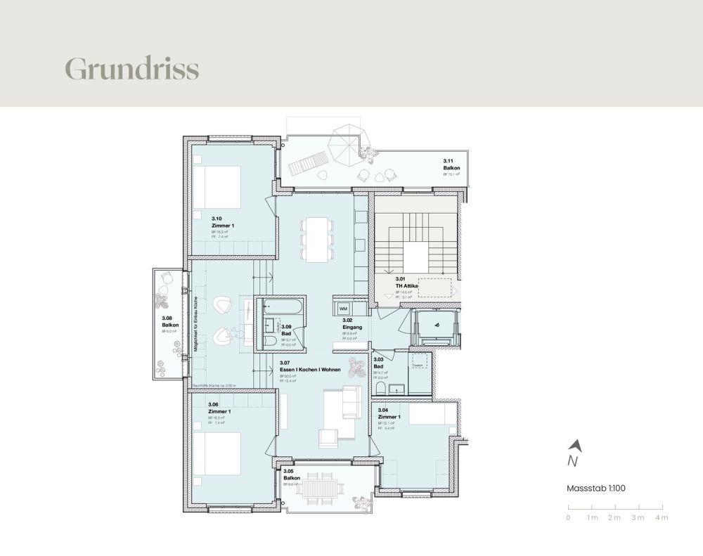 Moderne 4.5-Zimmer-Dachwohnung im Neubau – Kaiserstuhlstrasse 60, Oberglatt -  Bild 6