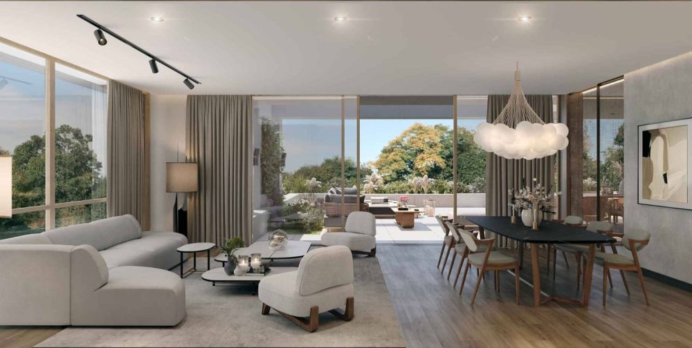 Superbe attique avec terrasses au coeur de Genève - Séjour donnant sur la terrasse