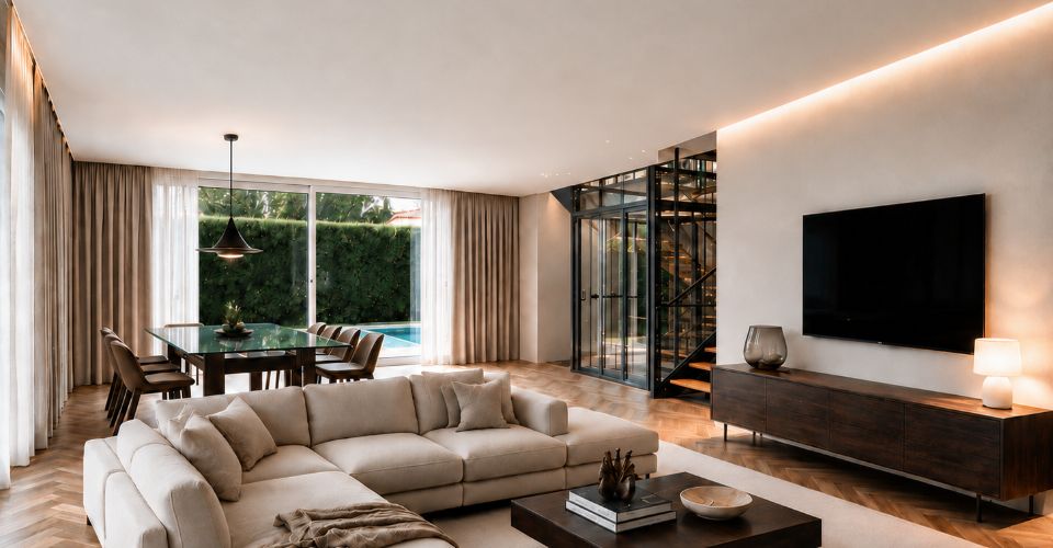 Kilchbergs Split-Level-Highlight: Luxus-Haus mit Pool, Smart-Home & maximalem Wow-Effekt - Maison 6.5 pièces - image - 2