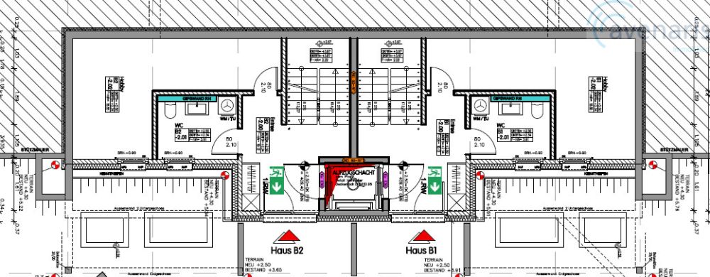 Neubau: Ein Doppeleinfamilienhaus ist noch frei - Grundrisspläne Doppel-Einfamilienhaus 1. Untergeschoss