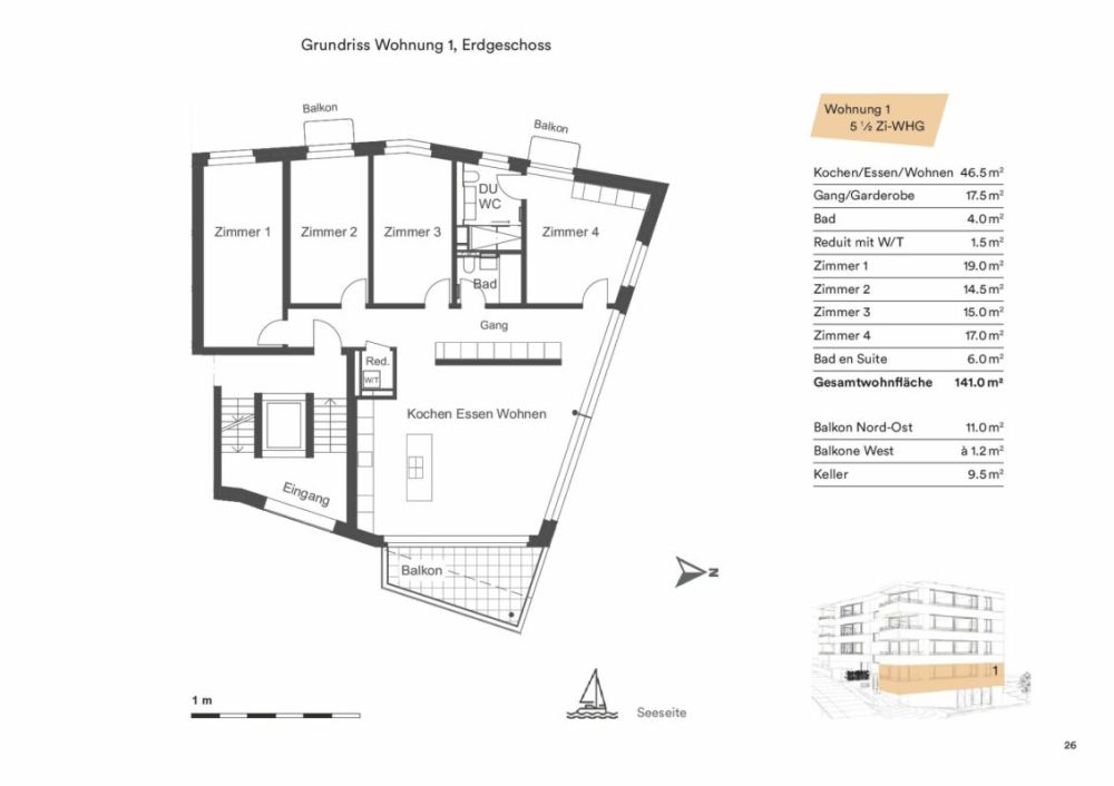5.5 Zimmerwohnung im EG - Whg. 01 - 5.5 Zimmer Wohnung
