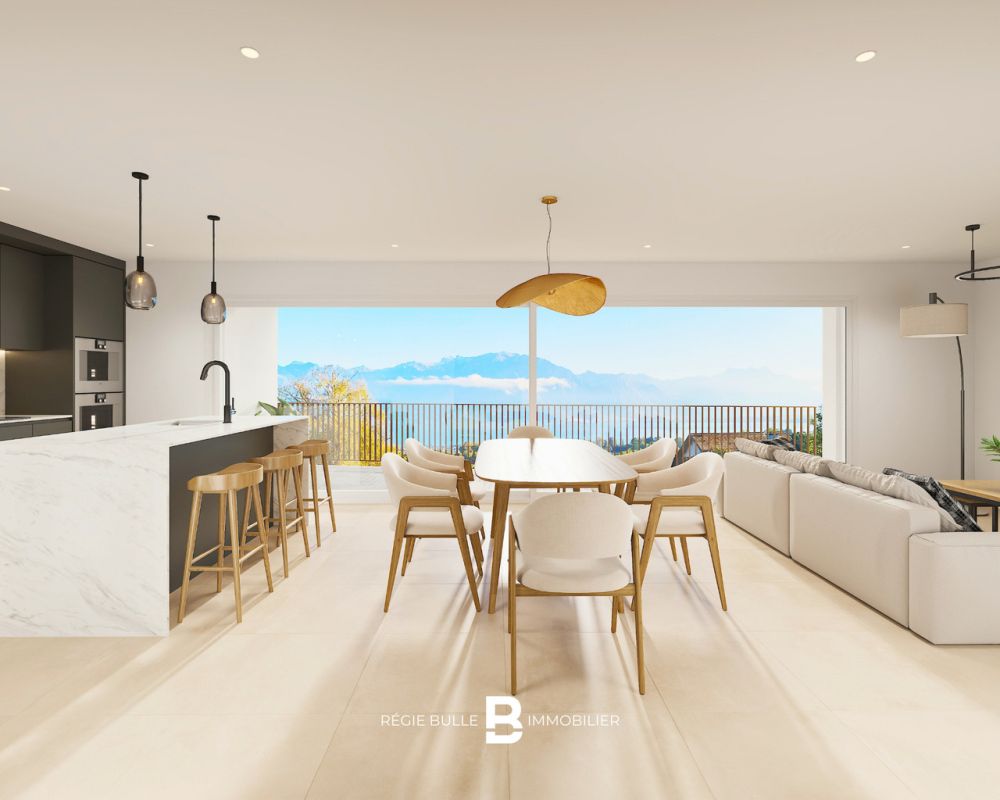 L'Écrin - Votre 3,5 pièces d'exception à St-Légier - Séjour Étages