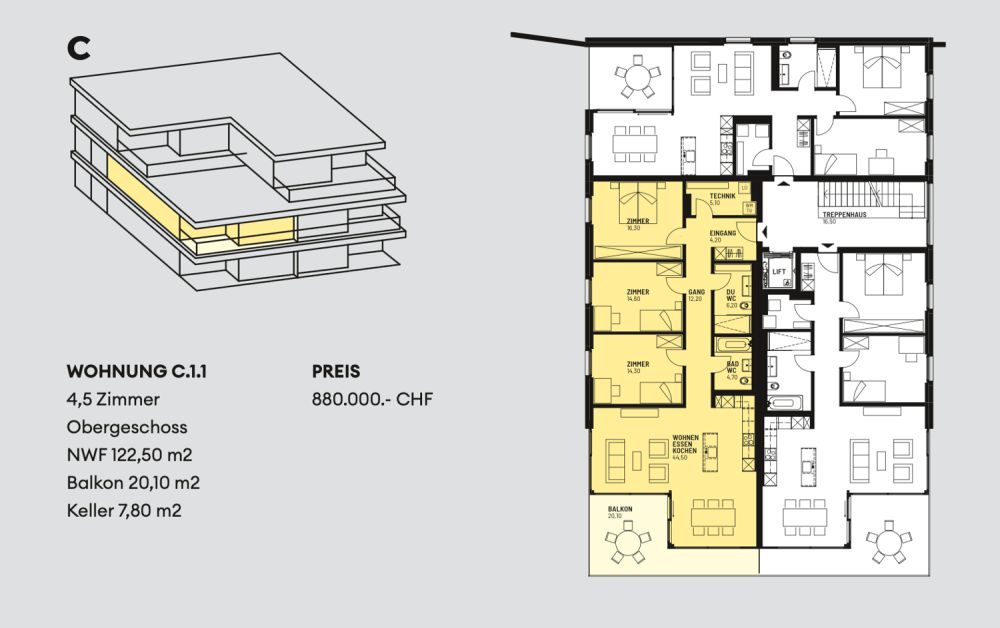 Moderne Terrassenwohnung mit 20.1 m² Sitzplatz im idyllischen Zeihen -  Bild 11
