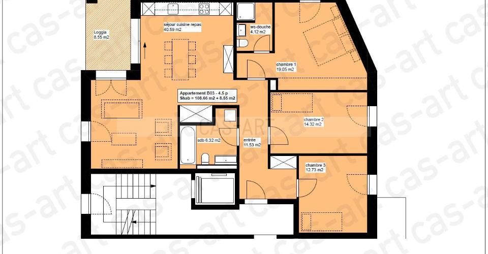 Lot B3: appartement 4,5 pc, Vaulruz - Appartement 4.5 pièces - image - 7