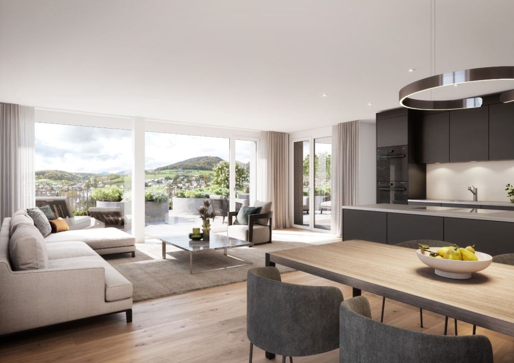 «Gartenweg» Erlinsbach - Letzte Terrassenwohnung - Innenvisualisierung Küche