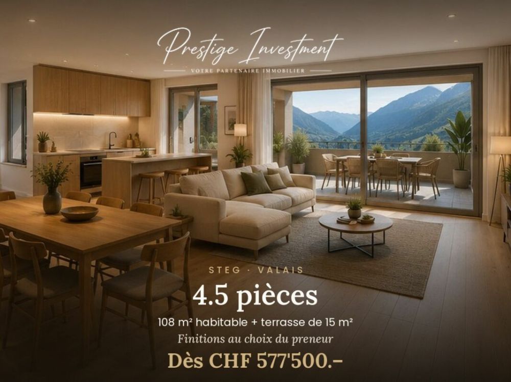 Neue 4.5-Zimmer-Wohnung · 124 m² + Terrasse 36 m² · Steg (VS) -  Bild 1