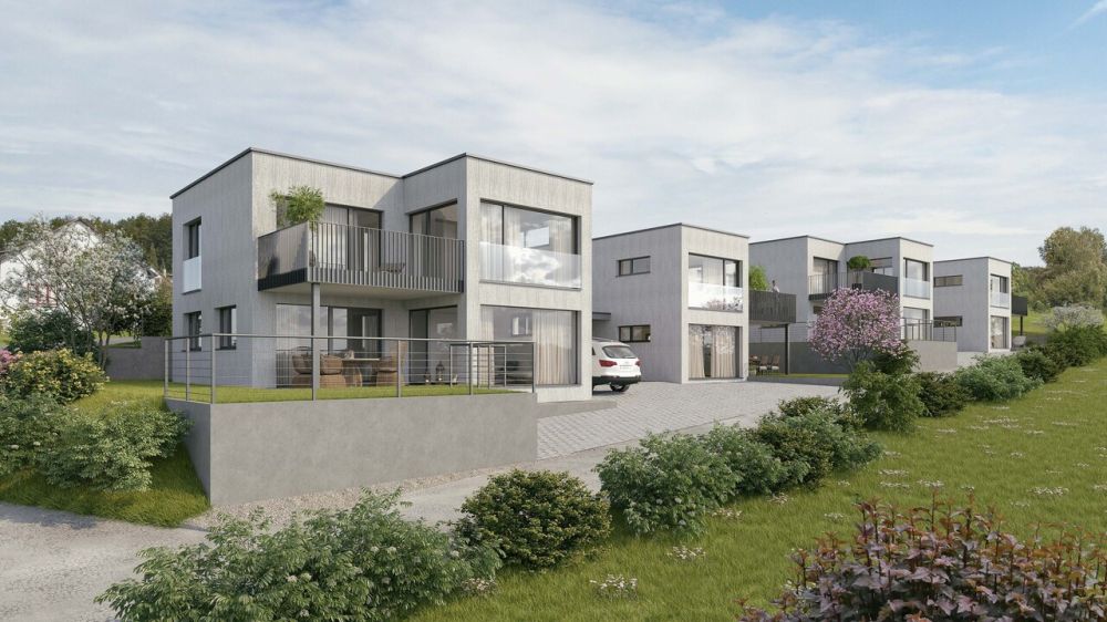 Neubauprojekt Oberdorfgasse mit vier Einfamilienhäusern (Haus B) - Visualisierung