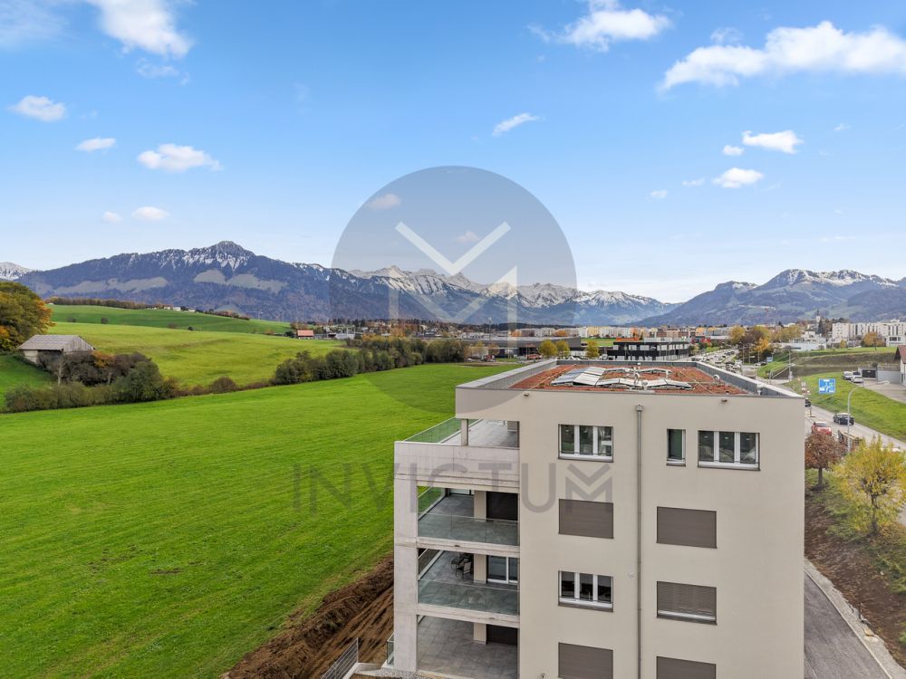 Attique d'exception à 5' de Bulle - Terrasse 67 m² & vue panoramique - Vue aérienne