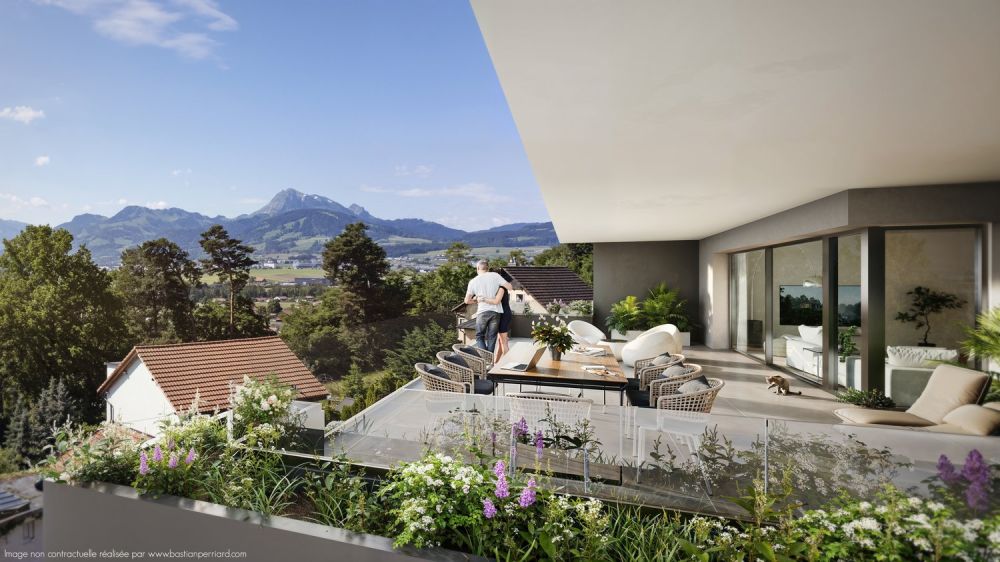 Nouvelle promotion - 4,5 p. de standing avec vue et surfaces très généreuses à Riaz - Bild 5