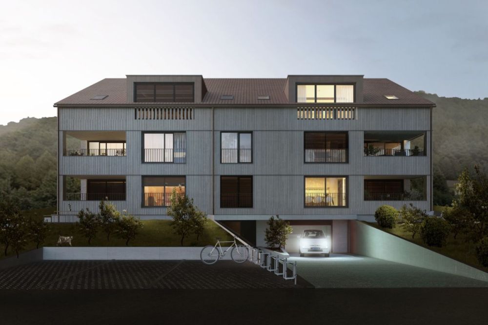 Wolkestei: 3.5-Zimmer-Wohnung im Herz der Rheinidylle - Aussenansicht