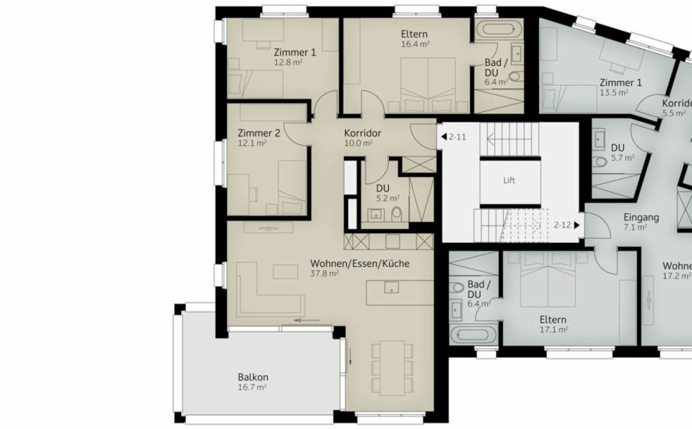 Neubauprojekt | Minergie | 128 m² | 4.5-Zi.-Wohnung im OG - Visualisierungen