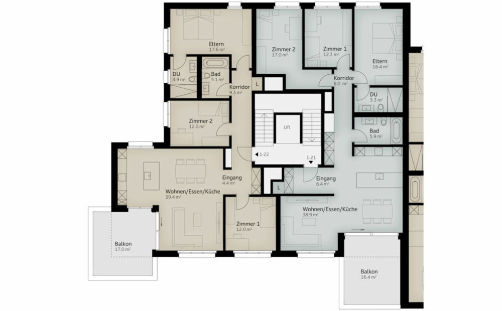 Minergie | 133 m² | 4.5-Zi.-Wohnung | 2. OG | Erstbezug - Visualisierungen