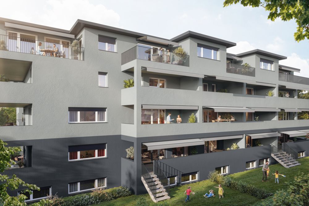 2.5-Zimmer-Attikawohnung - Aussenvisu_Haus_A_Garten