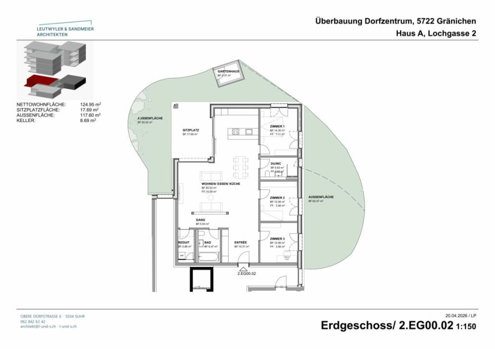 Im Herzen von Gränichen 4.5 Zimmer Neubau-Wohnungen - Haus A EG 4 1/2 Zimmer