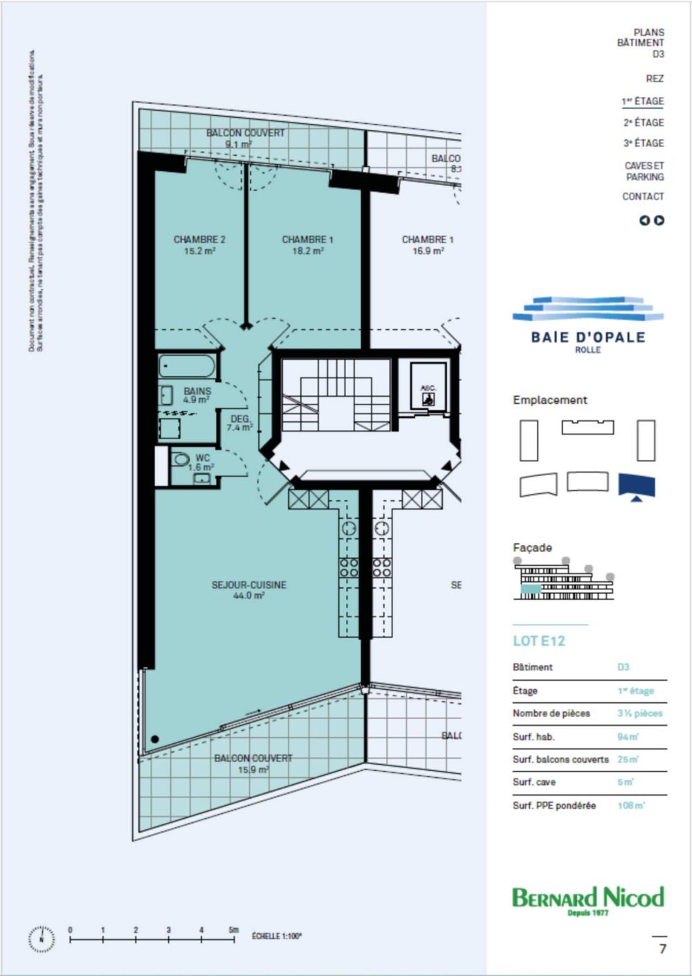 Appartement mit 3,5 Zimmern und Blick auf den Genfersee -  Bild 3