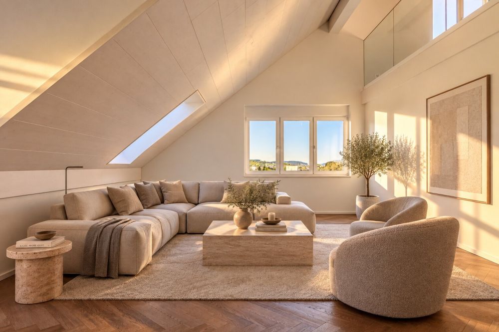 Wohnen auf höchstem Niveau  exklusive 4.5-Zimmer-Dachwohnung mit Gale - Wohnbereich