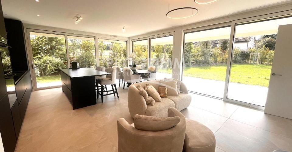 Vesenaz - rez de jardin meublé - 3 chambres - 1 pkg sous-sol - Terrain de 300m2 - Appartement 5 pièces - image - 2