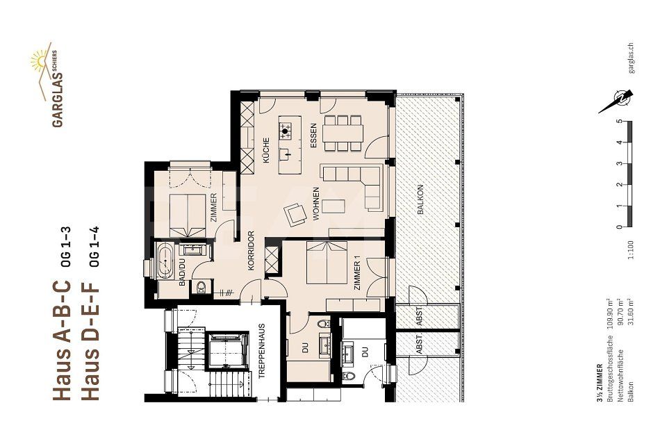 Nachhaltiges Wohnen Garglas.ch - 3½-Zimmer-Wohnung F6 mit Anteil an Solarkraft -  Bild 10
