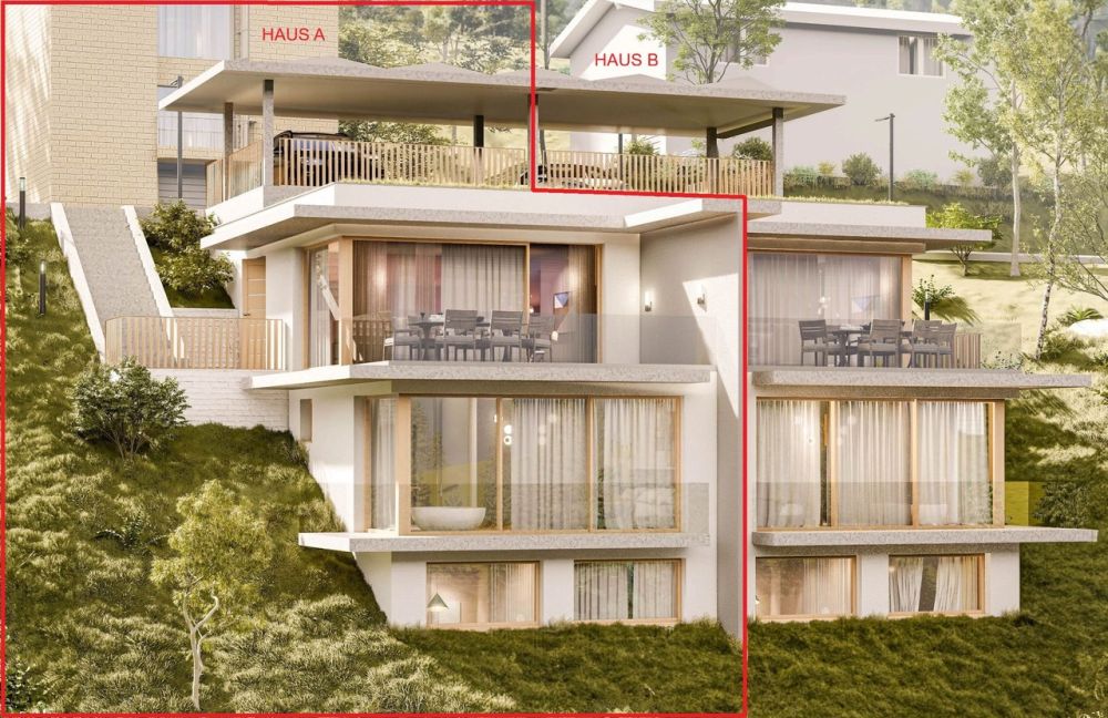 Neubauprojekt Alte Strasse mit zwei Doppeleinfamilienhäusern (Haus A) - Visualisierung