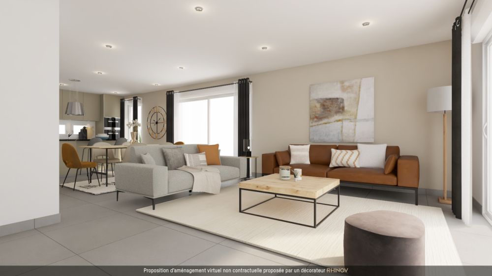 4 villas neuves - un cadre de vie idyllique au coeur de la nature! - Salon - proposition d'aménagement