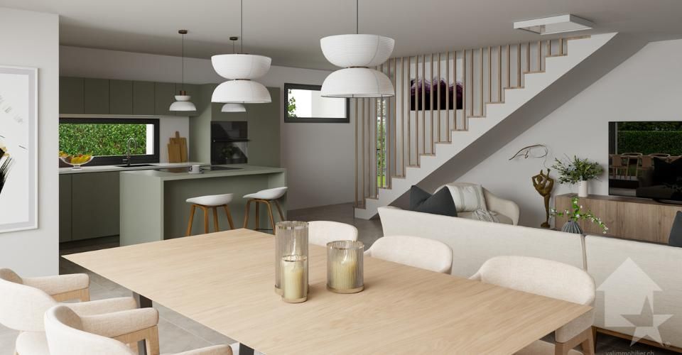Collombey, nouveau projet d'une villa de 5.5 pièces - Maison contiguë 5.5 pièces - image - 4