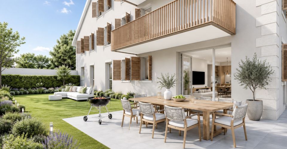 Idéalement situé avec jardin privatif - Neuf (lot 1) - Appartement 4.5 pièces - image - 1