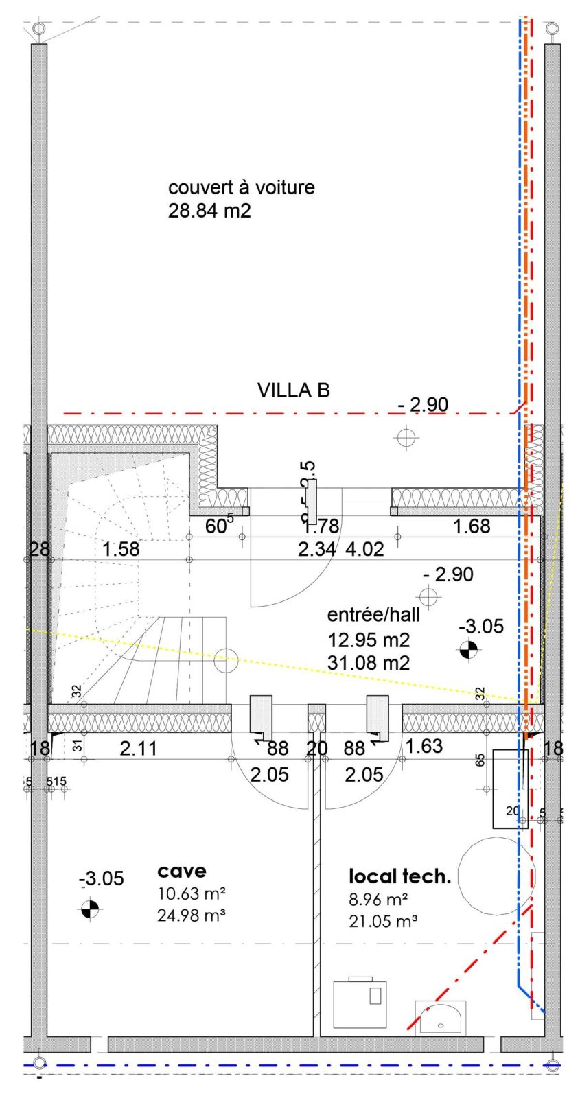 Maison mitoyenne de 4,5 pièces avec une belle vue. - Plan du sous-sol