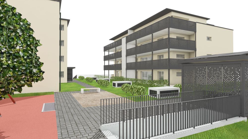 Champ Olivier Living 16 Wohnungen 2 Gewerberäume - Südost Fassaden / Façades sud-est