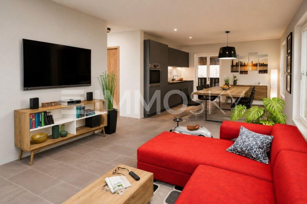 Stilvolle Neubauwohnung mit lichtdurchflutetem Wohngefühl - Wohnzimmer