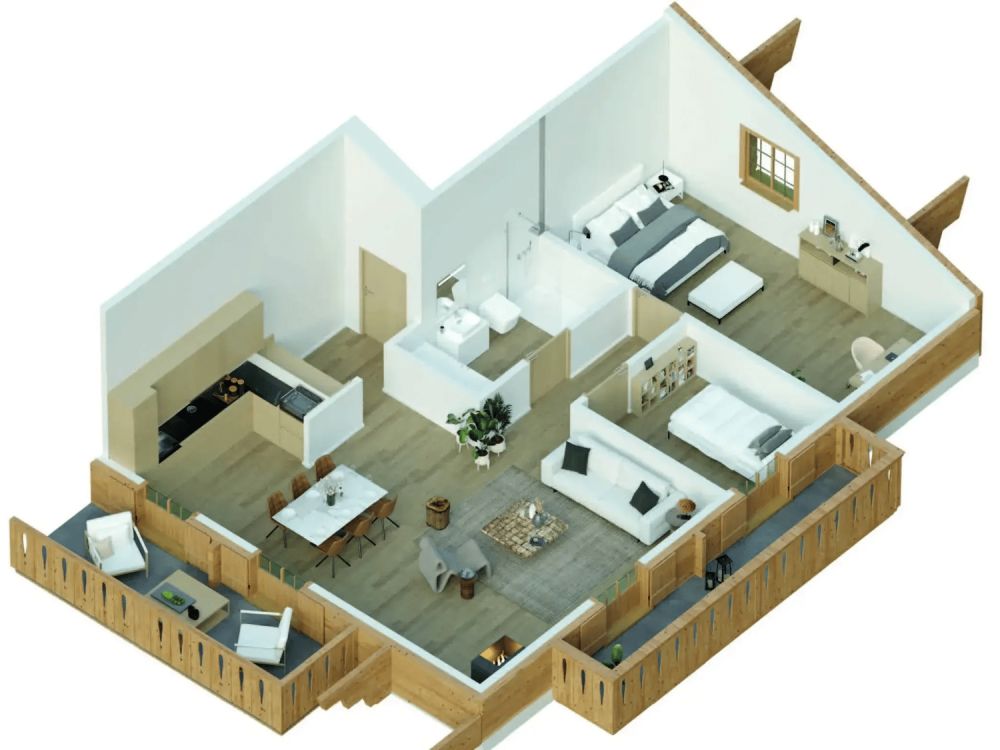 Schönes 4.5-Zimmer-Apartment im "Chalet Spitzhorn" in Gsteig -  Bild 3
