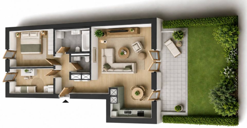 Nouvelle promotion : Appartement de 3.5 pièces avec terrasse et jardin - Appartement 3.5 pièces - image - 11
