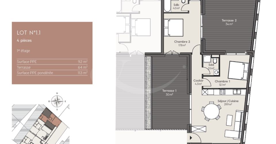 Exclusivité ? Appartement de 4 pièces et ses 64 m² de terrasses ? Nations - Servette - Appartement 4 pièces - image - 6