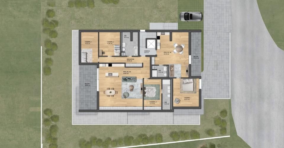 Appartement de 3.5 pièces neuf avec grand balcon – Vue dégagée au cœur du Gibloux - Appartement 3.5 pièces - image - 12