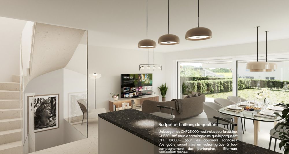 Domdidier, à vendre, villas contigües de 4.5 pièces, avec jardin -  Bild 4