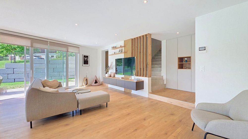 Magnifique appartement 4.5 pces avec jardin à Fétigny / FR - Séjour / salle à manger / cuisine