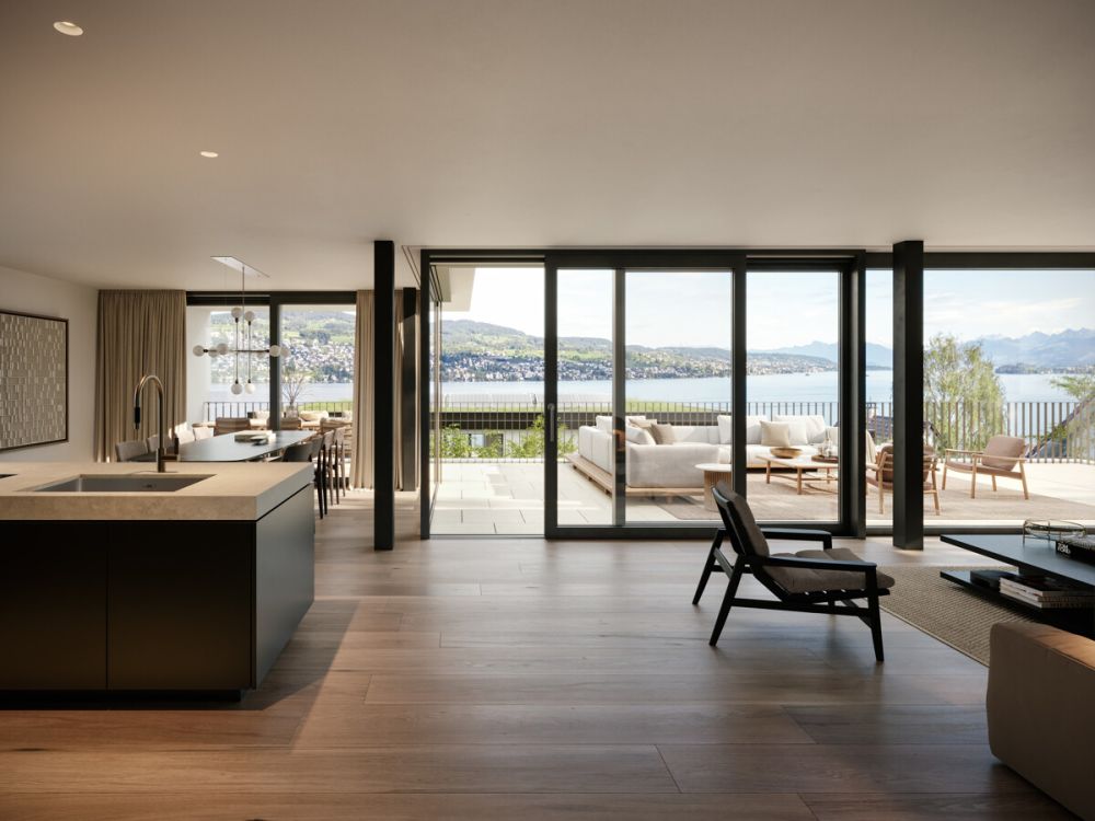 Villa in Oberrieden: Ruhe, Seesicht und Architektur - BELAIR_VILLA A_WOHNEN_01