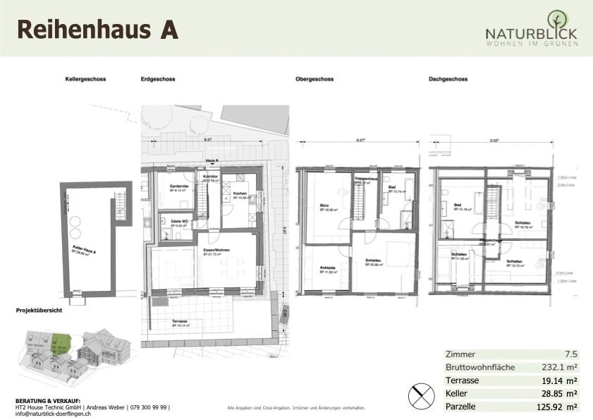 Modernes 7.5-Zimmer-Reihenhaus in ruhiger Dorfmitte von Dörf­lingen -  Bild 4