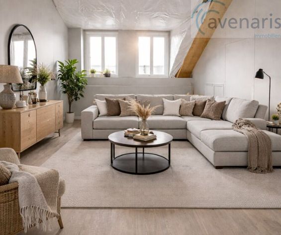 Moderne 4.5-Zimmer-Dachwohnung mit Weitblick und schöner Aussicht - Wohnzimmer Visualisierung