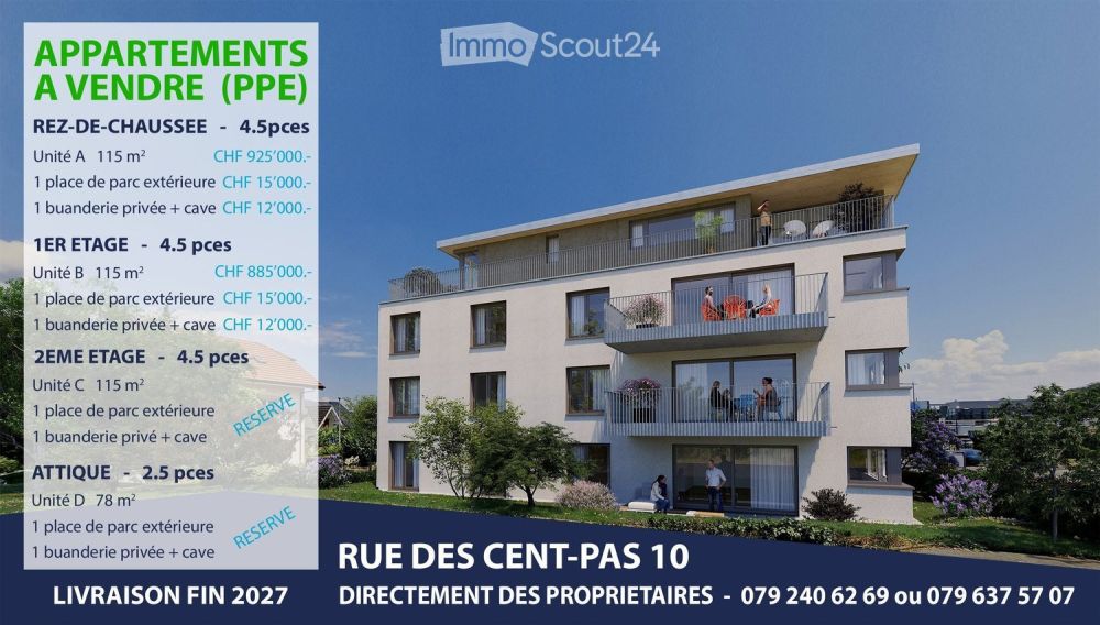 Appartement neuf de 4.5 pièces avec grand balcon à Colombier NE -  Bild 1