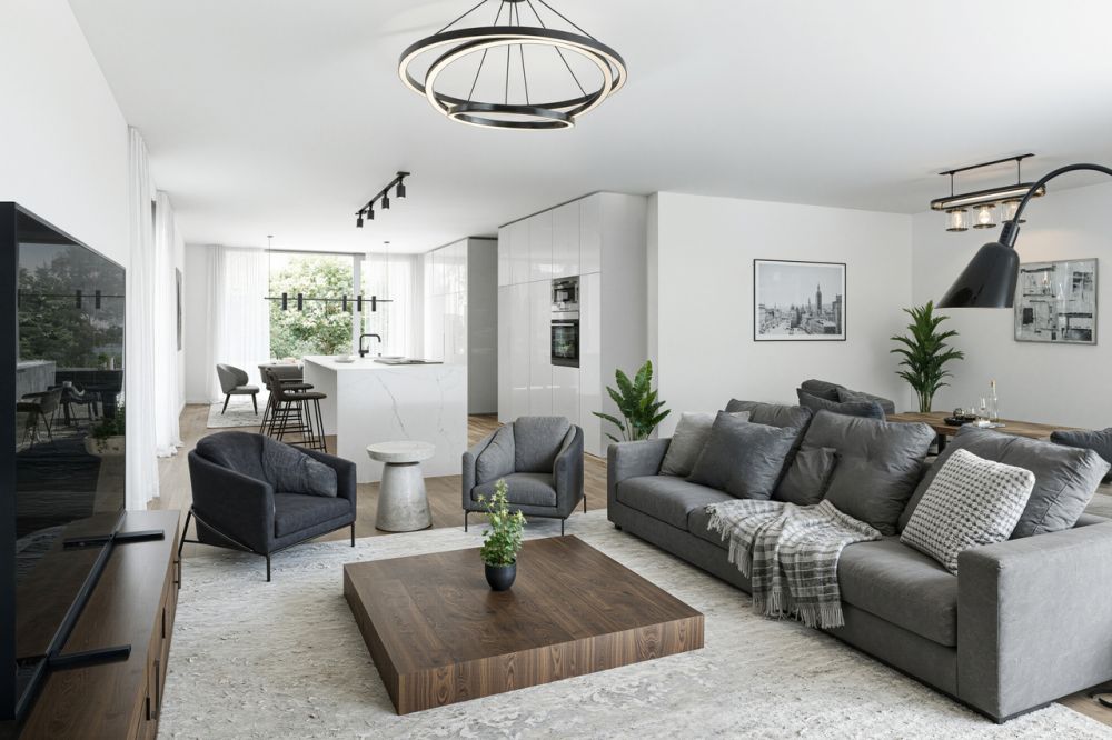 Neubauprojekt ,,Schachen" - 7 Traumhäuser im Grünen mit Minergie - Wohnen/Küche/Essen ohne Wintergarten (Variante 2)