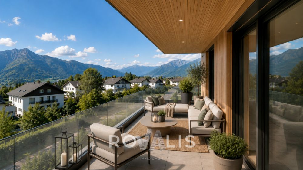 Moderne 4.5-Zimmer-Neubauwohnung mit Alpenpanorama in Gamsen, Brig-Glis - Terrasse
