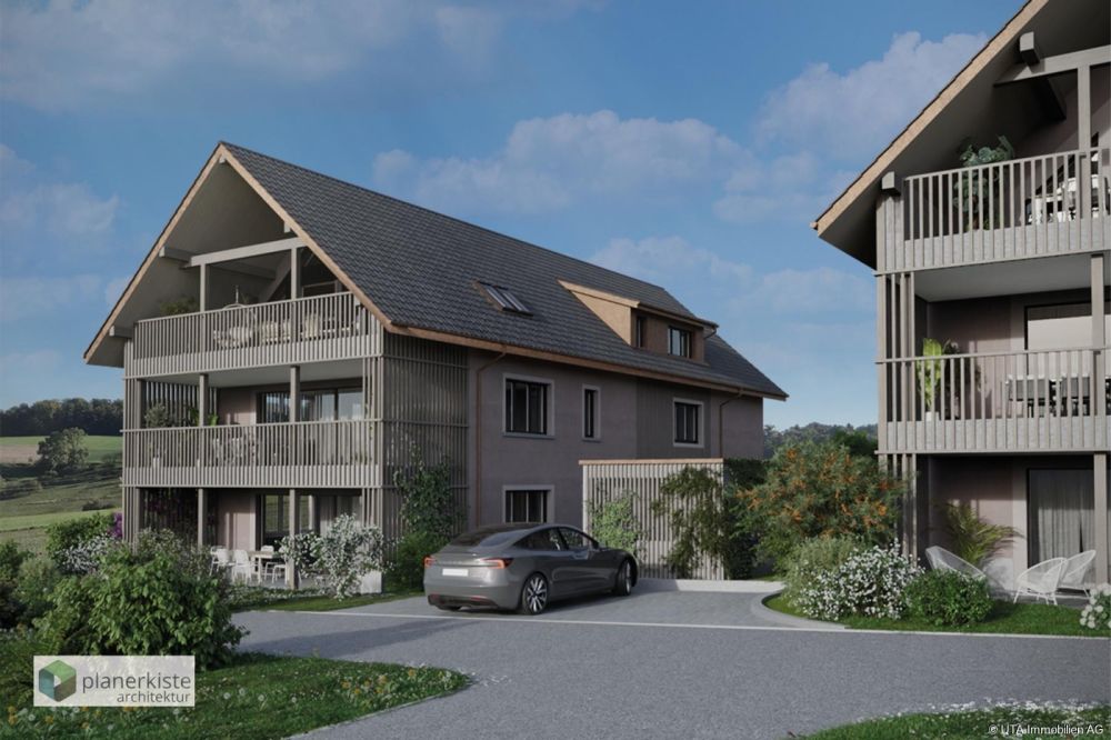 Attraktive Neubau-Wohnungen im Grünen - Visualisierung Aussenansicht